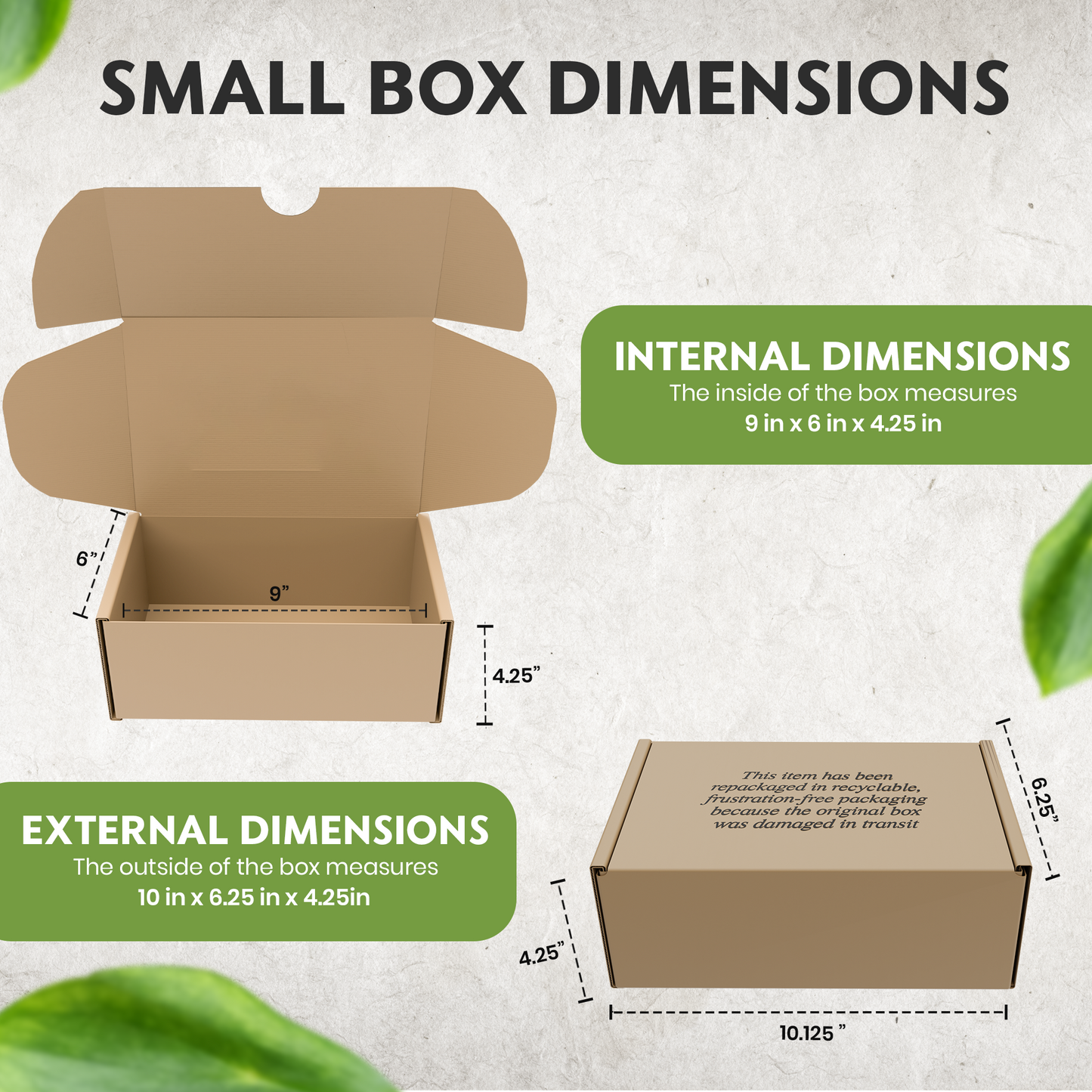 (Small Size) Shipping and Replacement Shoe Box - 9" X 6" X 4.125"