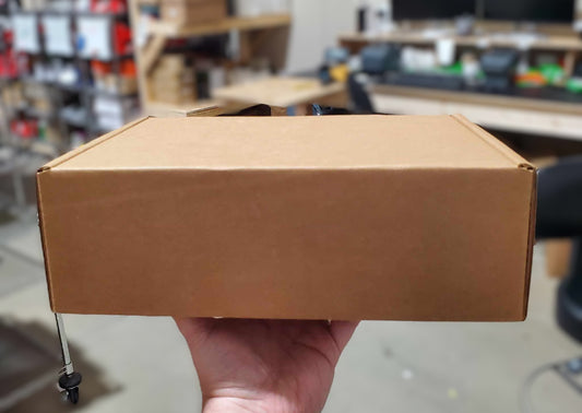 (NEW SMALLER SIZE! - PRE-SALE) BEST Shipping and Replacement SHOE BOXES - HEAVY DUTY - 12" X 9" X 4.125" - Self Locking - Repackaging Message on The Box - Fast, Easy to Build