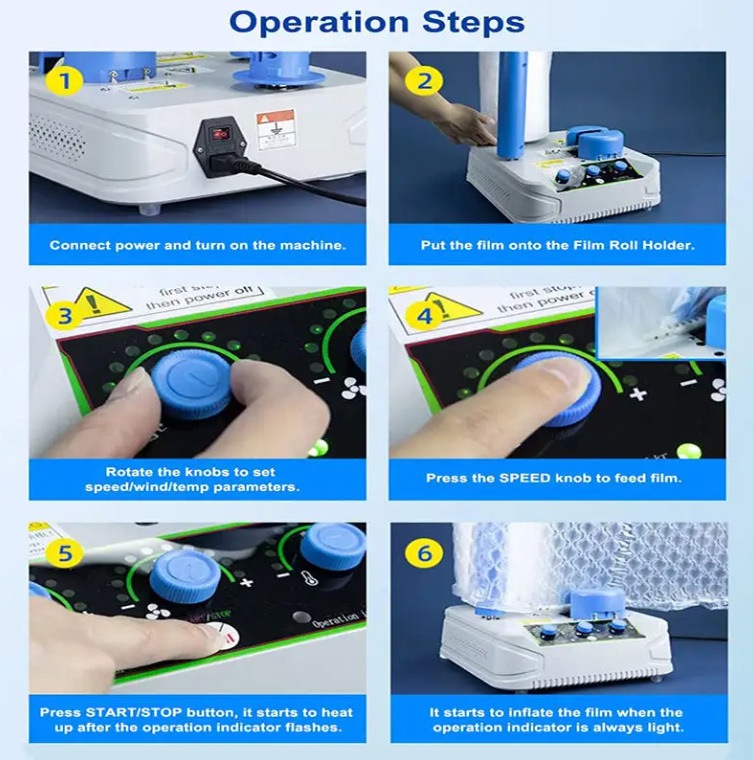 Air bubble wrap machine