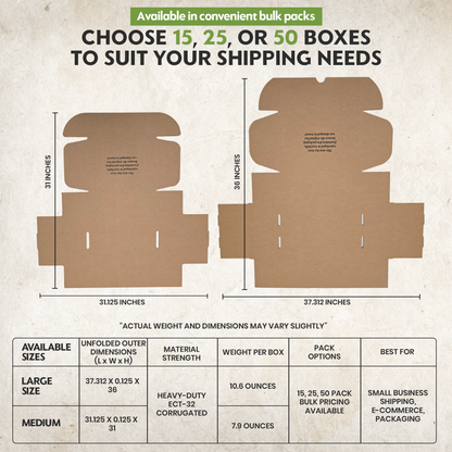 (Large Box) BEST Shipping and Replacement SHOE BOXES - HEAVY DUTY - 14.625" X 9.50" X 5.125" - Self Locking - Repackaging Message on The Box
