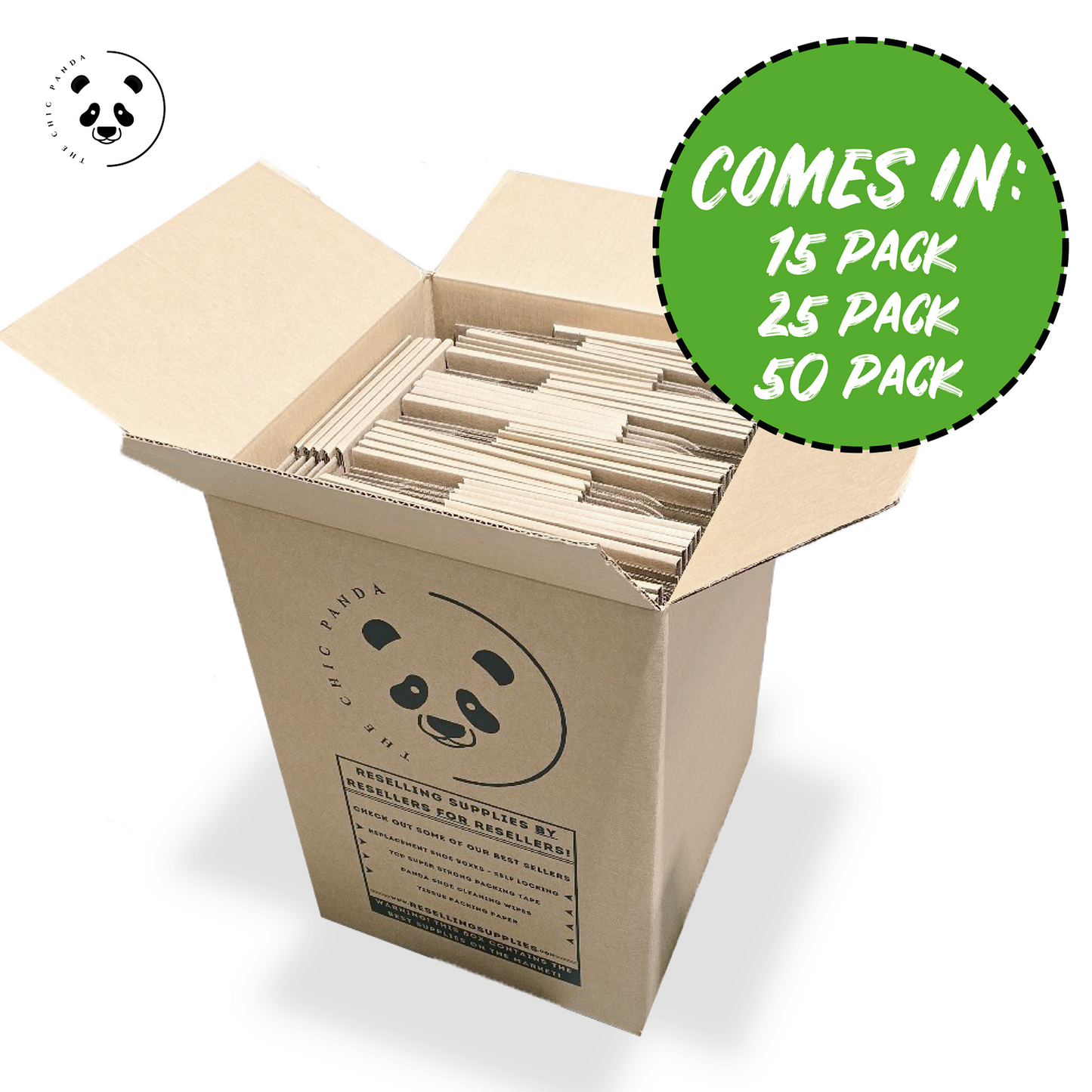 (Large Box) BEST Shipping and Replacement SHOE BOXES - HEAVY DUTY - 14.625" X 9.50" X 5.125" - Self Locking - Repackaging Message on The Box
