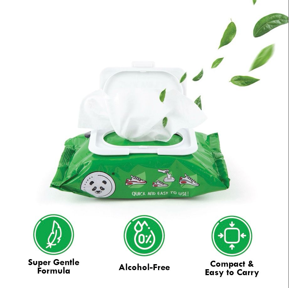 PANDA Shoe Cleaning Wipes. Removes Dirt, Grime, Dust, etc! Clean Sneakers Quick Wipes for Sneakers.